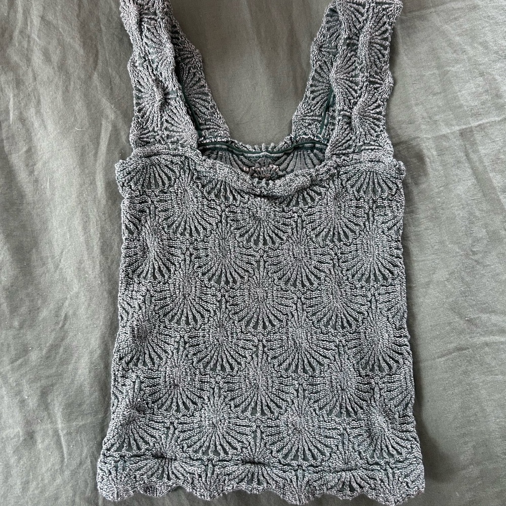 Free People Green Intimately Tank Top
